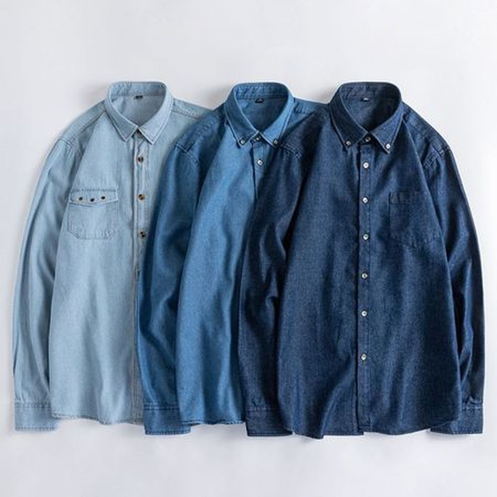 Men's Fashion Cotton Denim Long Sleeve Shirt Jacket