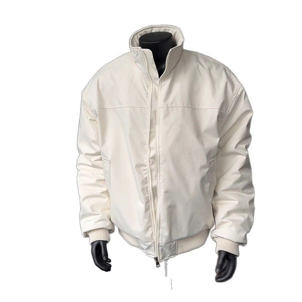 Apricot-colored Bomber Jacket Cotton Coat for Men